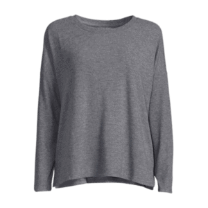 joyspun womens long sleeve sleep top charcoal grey heather