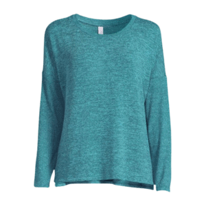 joyspun womens long sleeve sleep top green fingerpaint heather