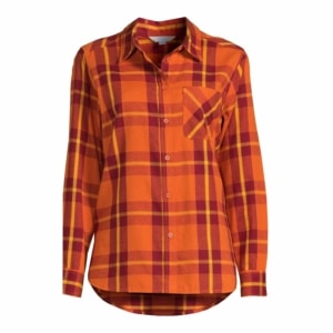 womens flannel shirt orange desert rose wine walmart