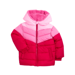 baby and toddler girl heavyweight puffer jacket rose sangria swiss tech