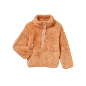 baby and toddler sherpa pullover jacket toasted almond wonder nation