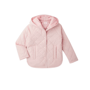 girls quilted hood jacket vintage pink wonder nation