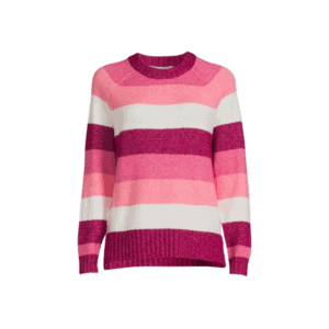 time and tru womens super soft pullover sweater pink stripe