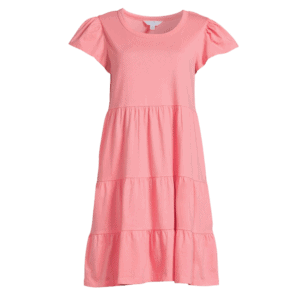 short sleeve tiered knit dress