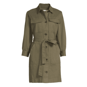 long sleeved olive green dress