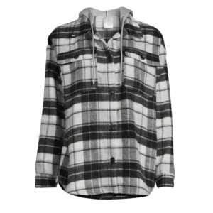 plaid buttondown hoodie