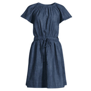 fit and flare denim mini dress
