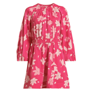 gathered waist mini dress pink