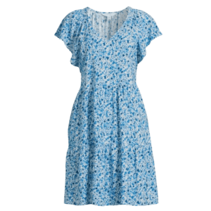 tiered vneck dress flutter sleeves