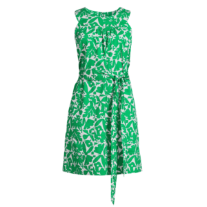 round neck mini dress green