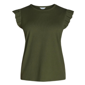 ruffle sleeves green top short sleeves