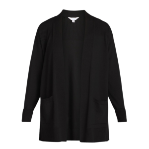 black knit cardigan