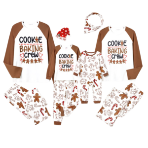 gingerbread man cookie family pajamas
