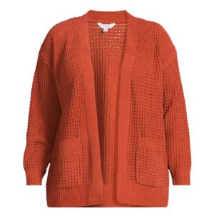 orange chenille cardigan