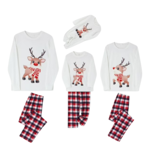 reindeer plaid family pajamas