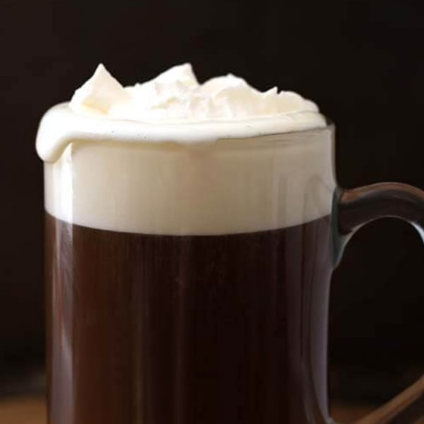 classic irish coffee in a large mug