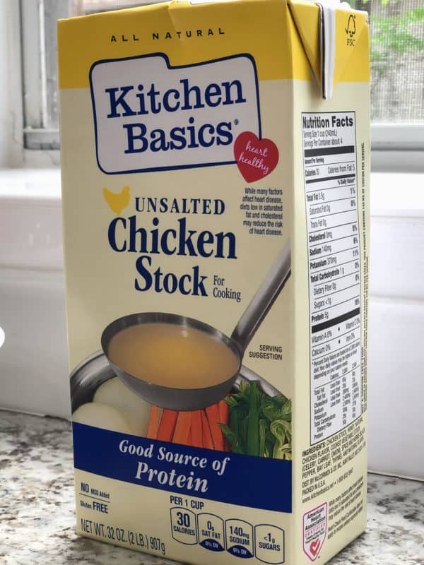 a box of chicken basics unsalted chicken stock for tuscan chicken pasta