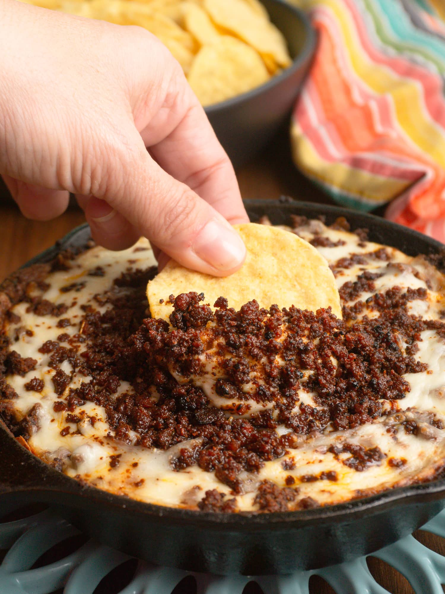 Anafre Hondureño (Chorizo, Bean and Cheese Dip) One Happy Housewife